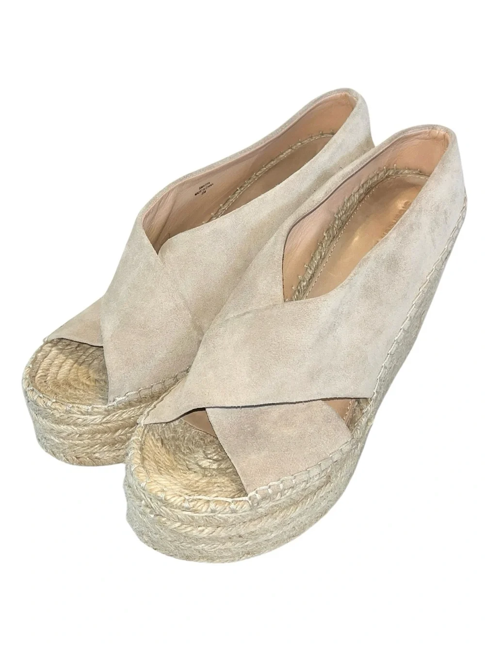 Sigerson Morrison Smatifa Suede Espadrille Wedge Platform Sandals - Size 8